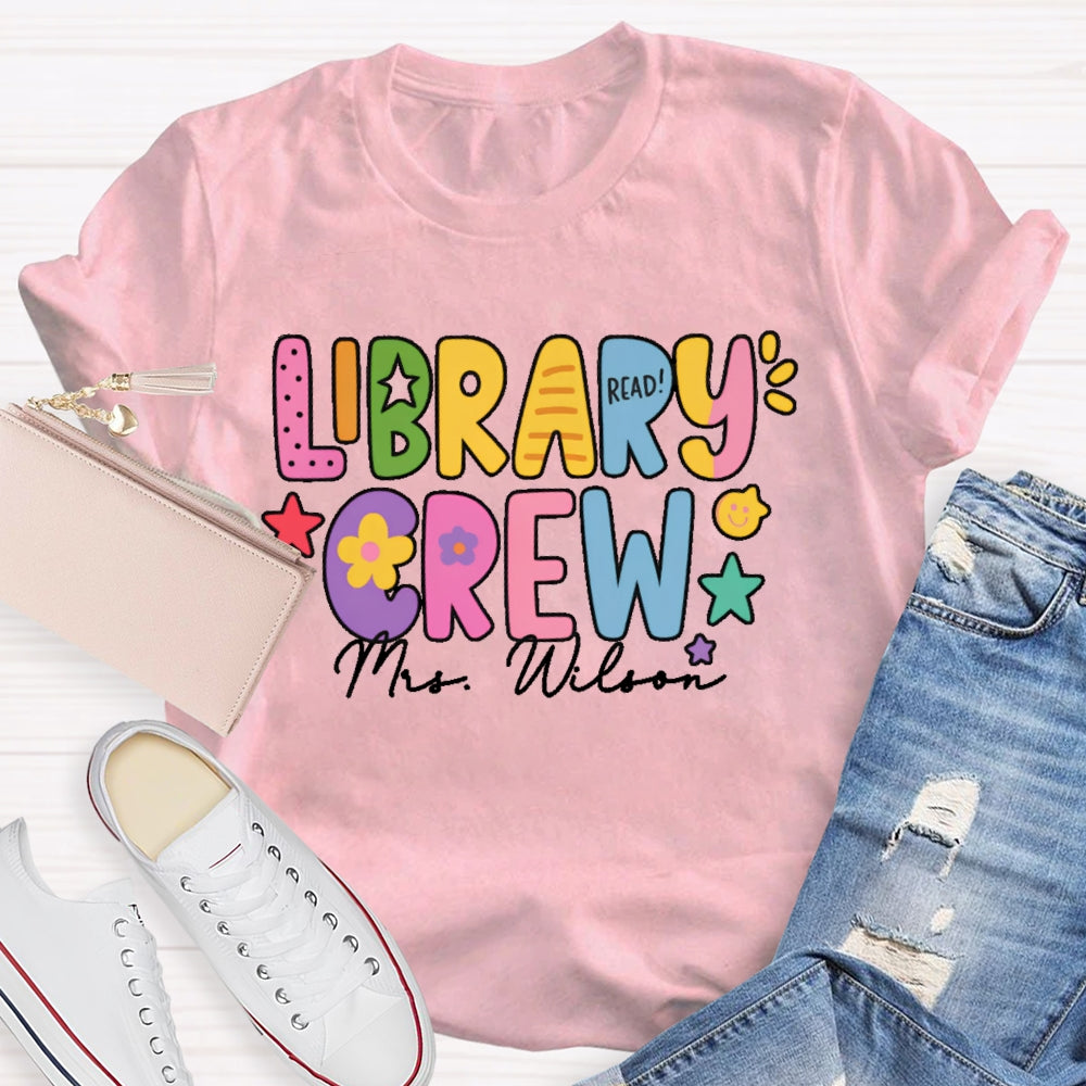Personalized Name Library Crew T-shirt