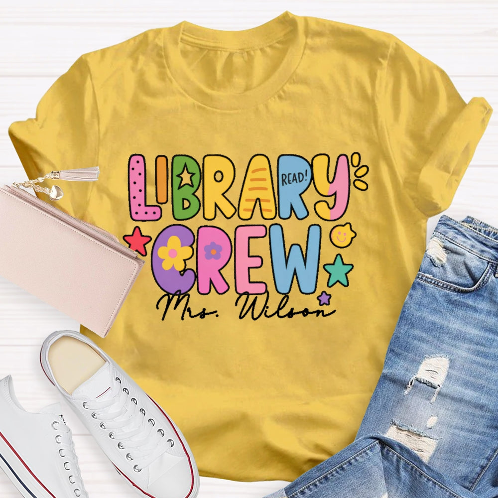Personalized Name Library Crew T-shirt