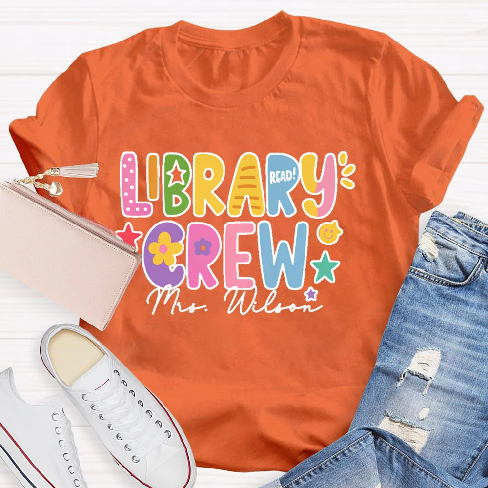 Personalized Name Library Crew T-shirt