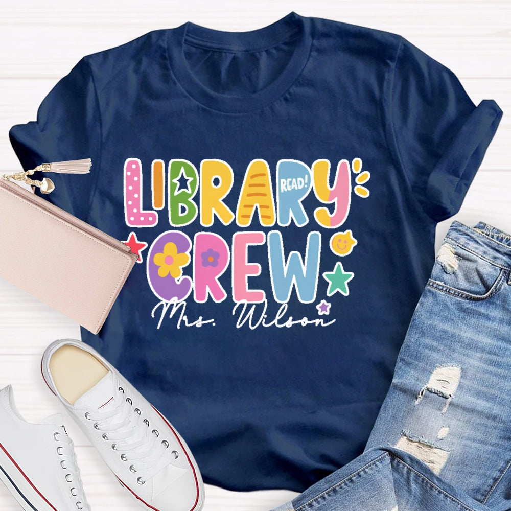 Personalized Name Library Crew T-shirt