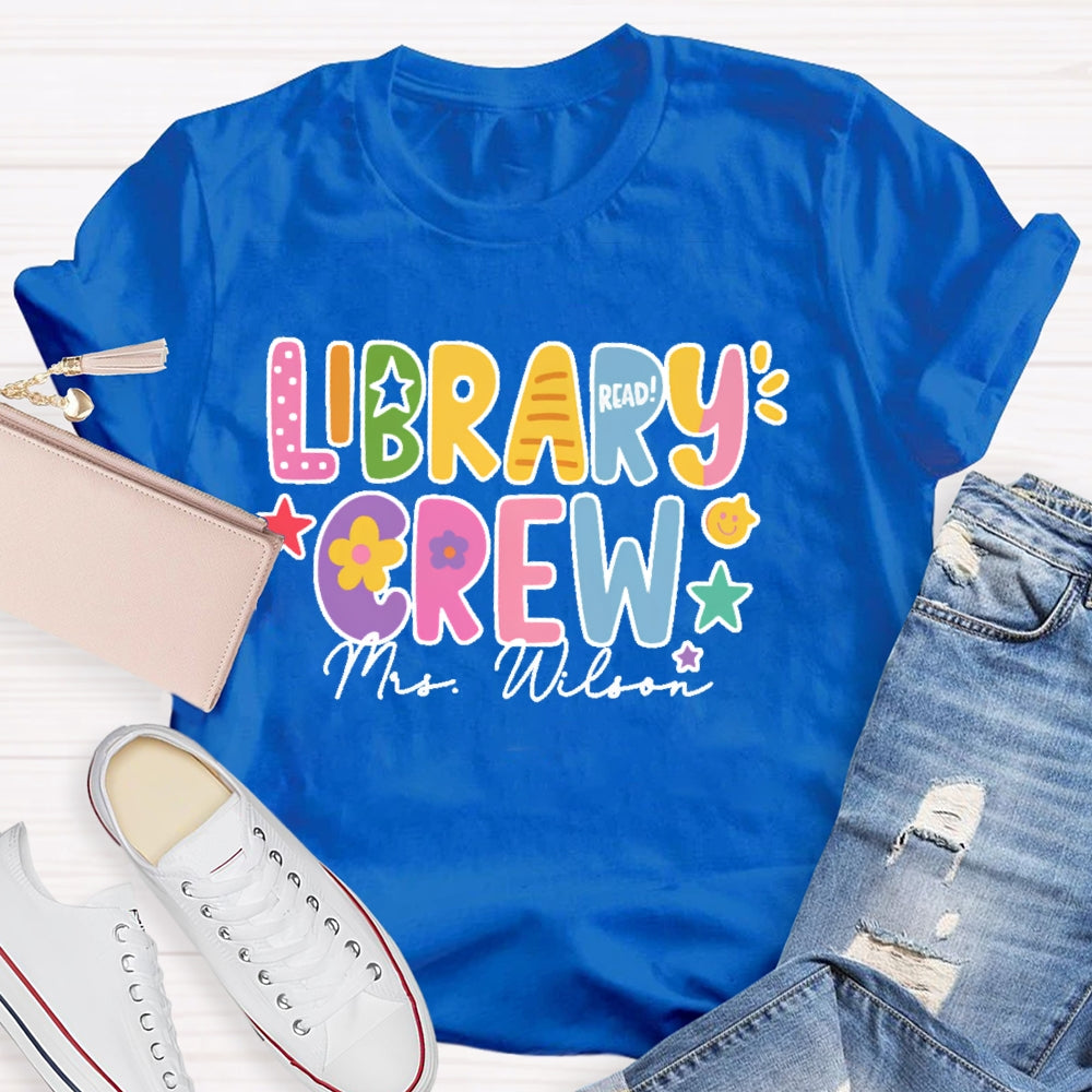 Personalized Name Library Crew T-shirt