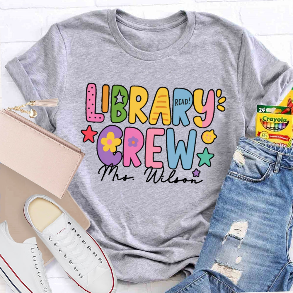 Personalized Name Library Crew T-shirt