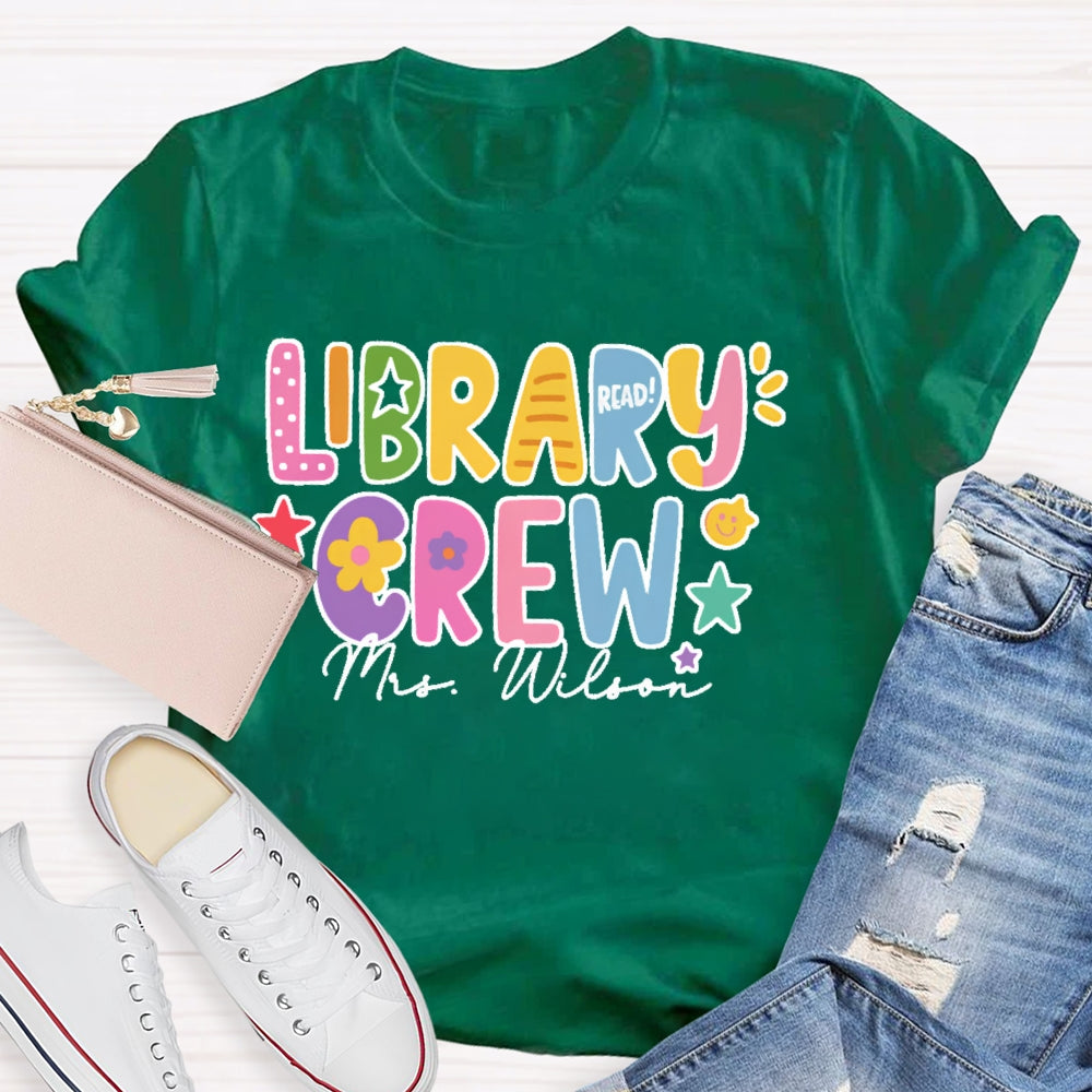 Personalized Name Library Crew T-shirt