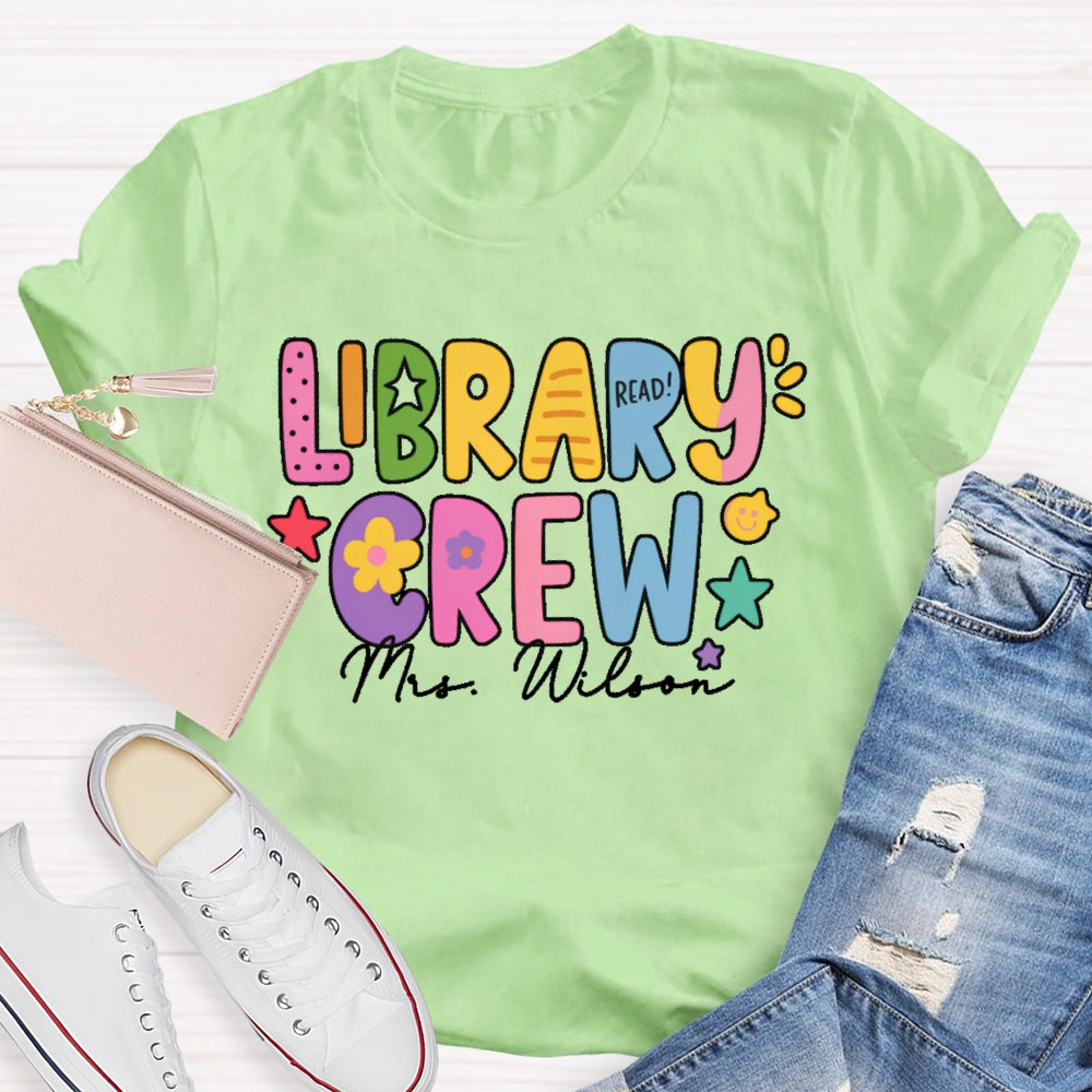 Personalized Name Library Crew T-shirt