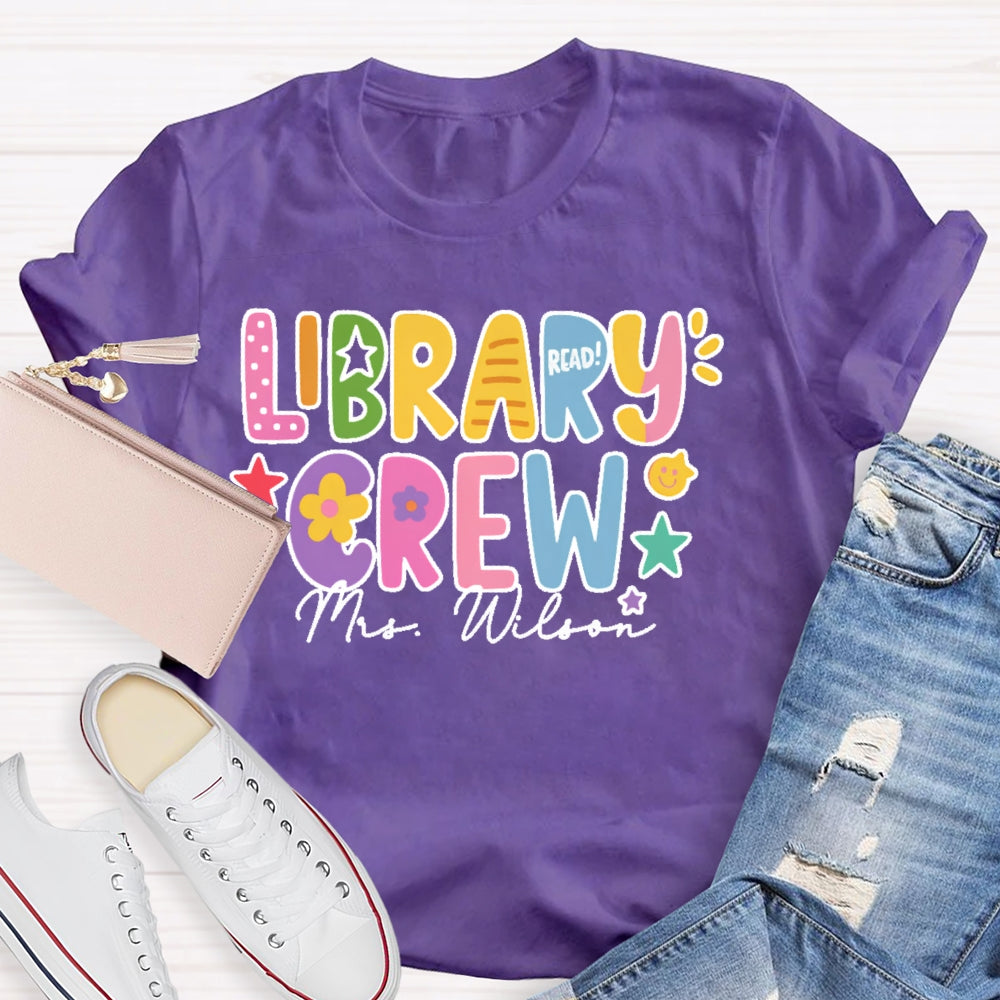 Personalized Name Library Crew T-shirt