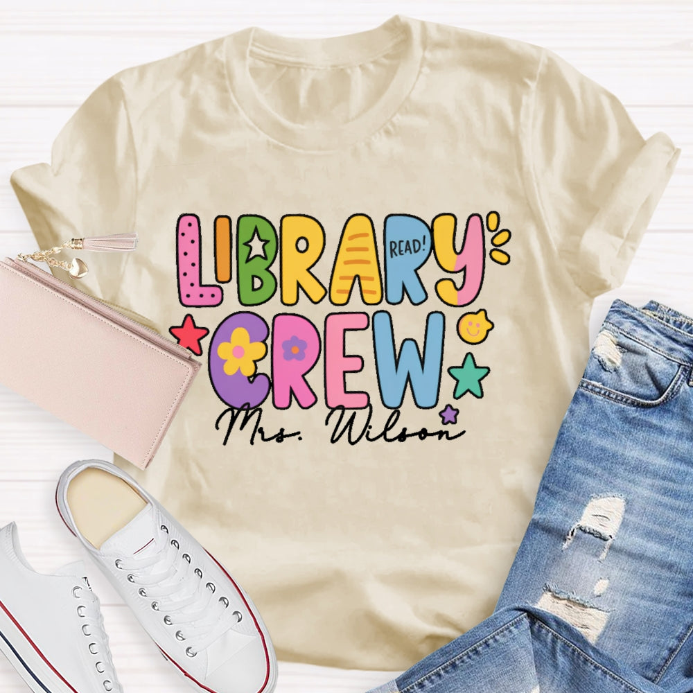 Personalized Name Library Crew T-shirt