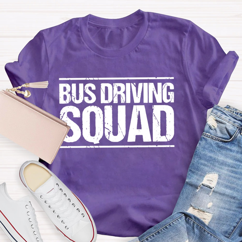 Bus Driver Squad Letters  T-shirt