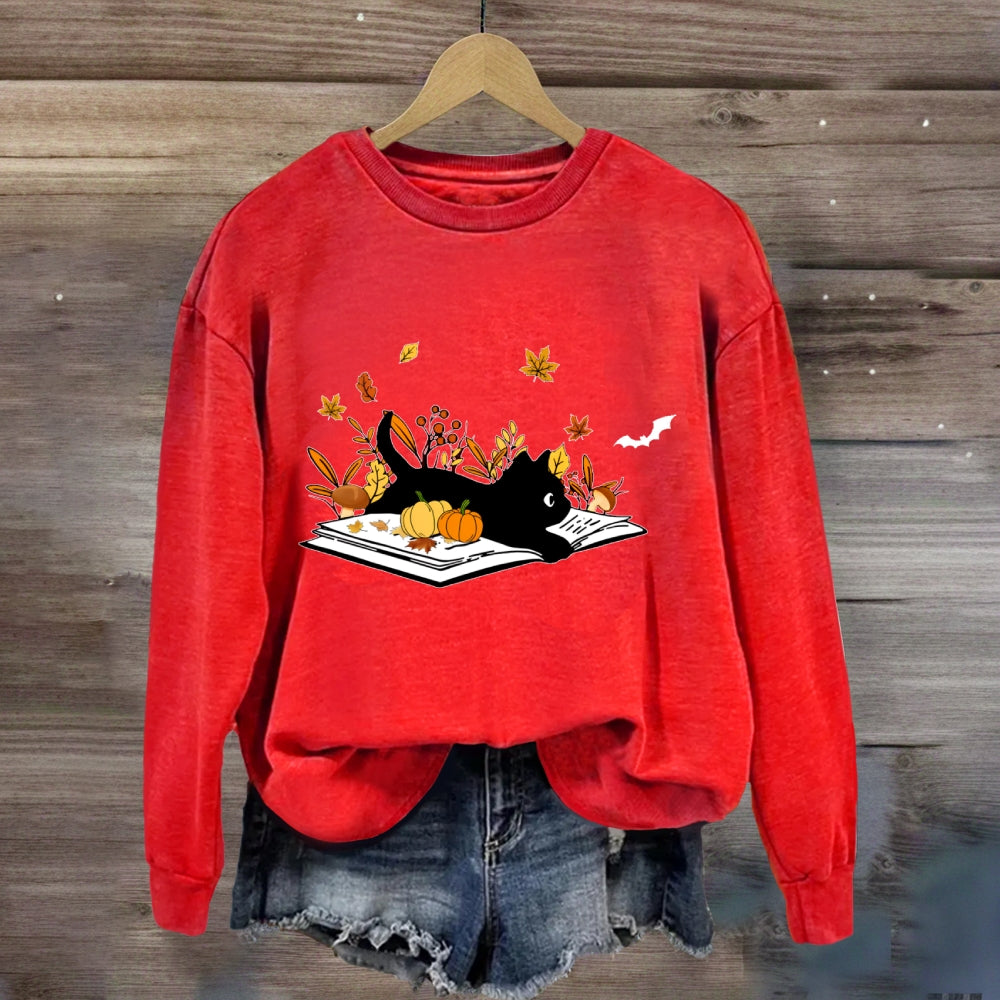 Cat Books Fall sweatshirt