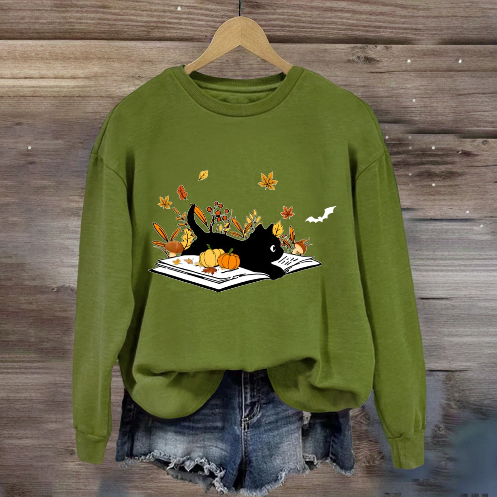 Cat Books Fall sweatshirt