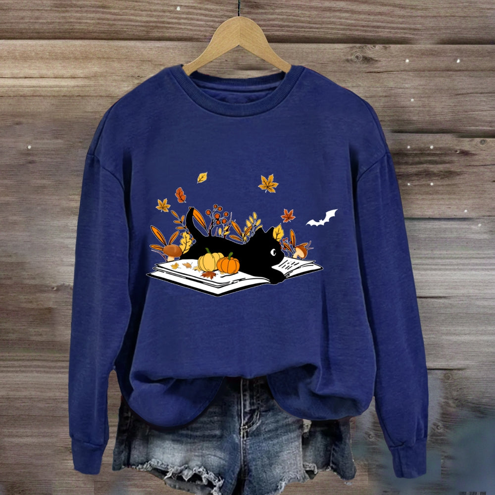 Cat Books Fall sweatshirt