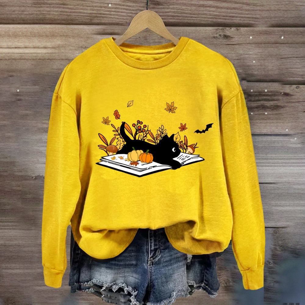 Cat Books Fall sweatshirt