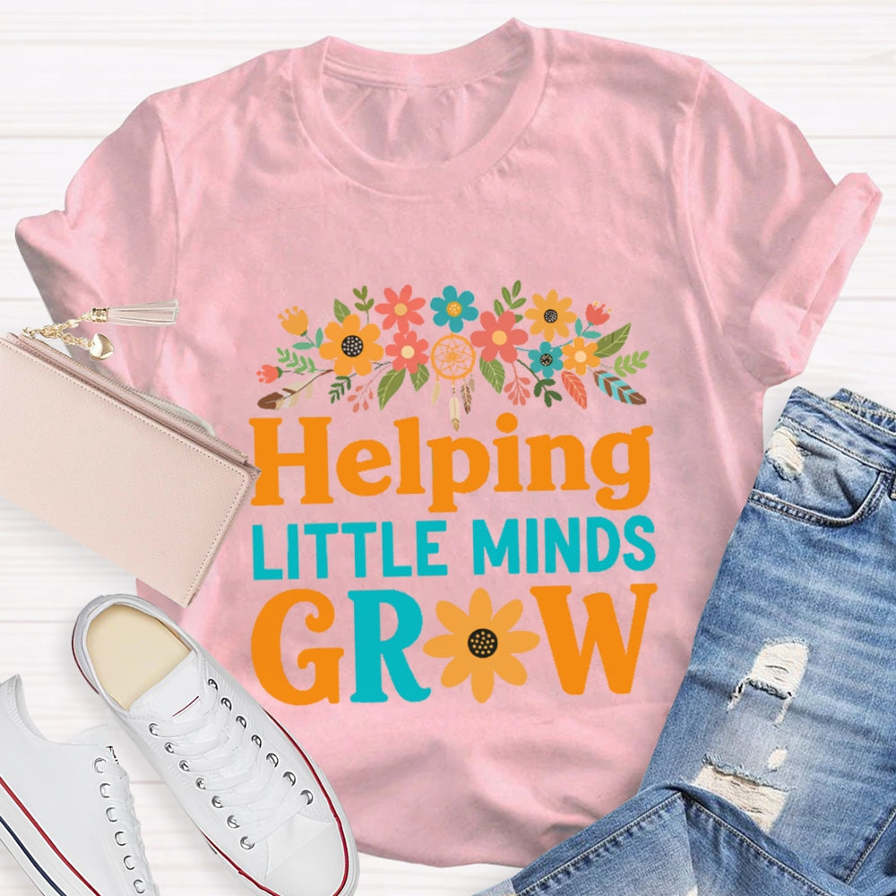 Helping Little Minds Grow Floral Sunflower T-Shirt
