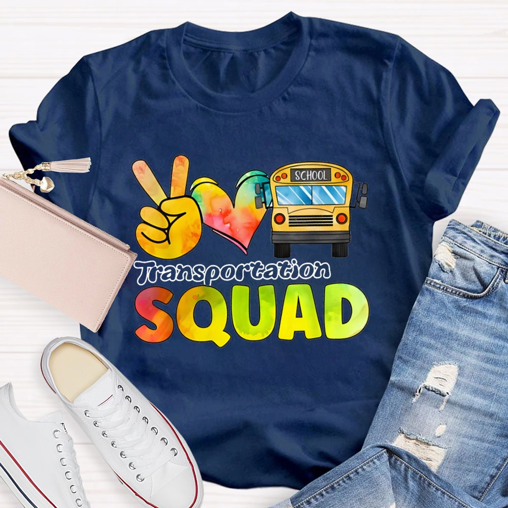 School Bus Driver Transportation Squad T-shirt