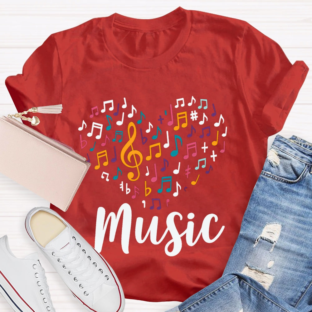 Colorful Music Symbols Music Teacher T-shirt