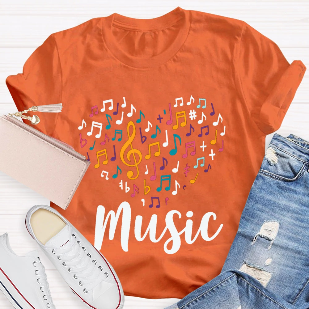 Colorful Music Symbols Music Teacher T-shirt