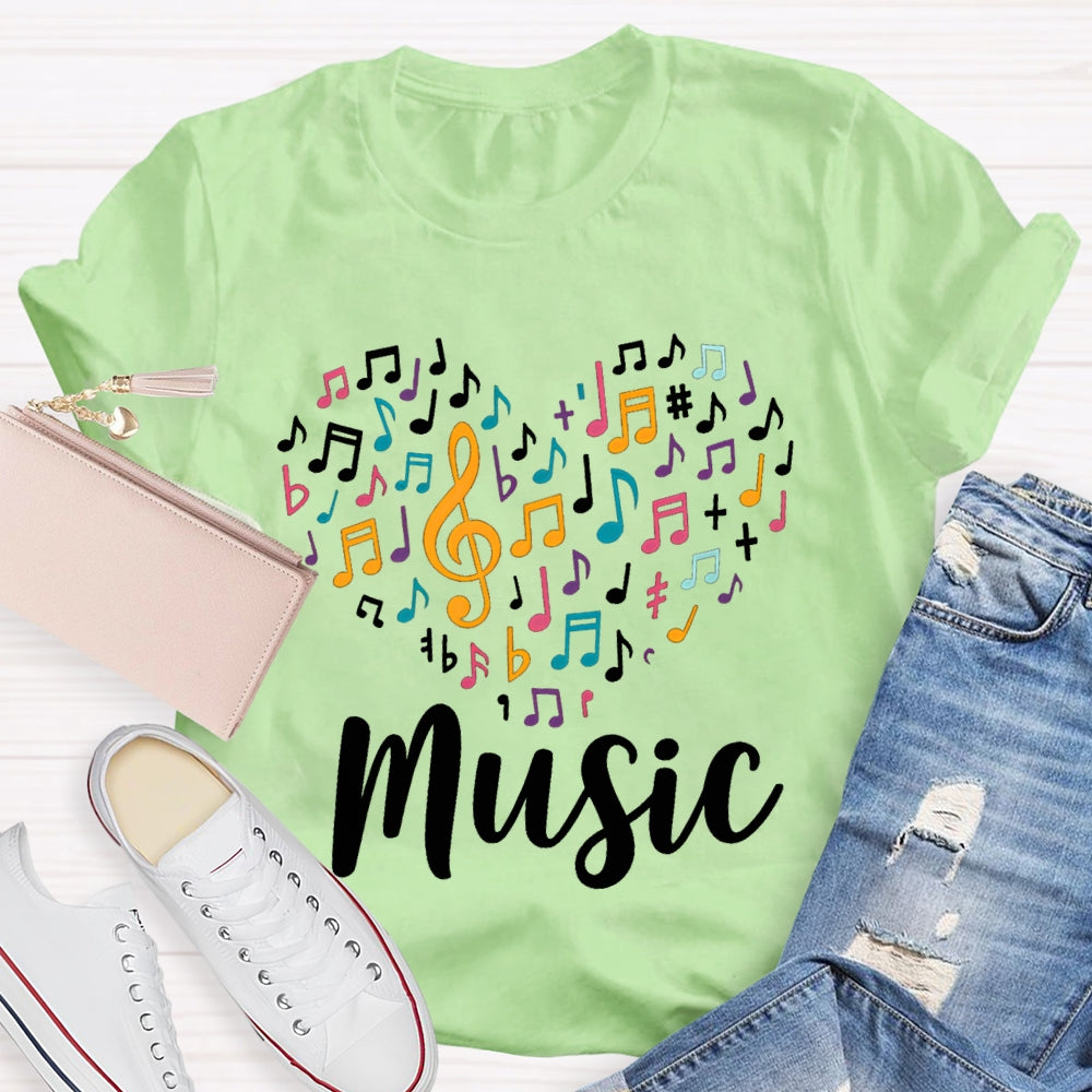 Colorful Music Symbols Music Teacher T-shirt
