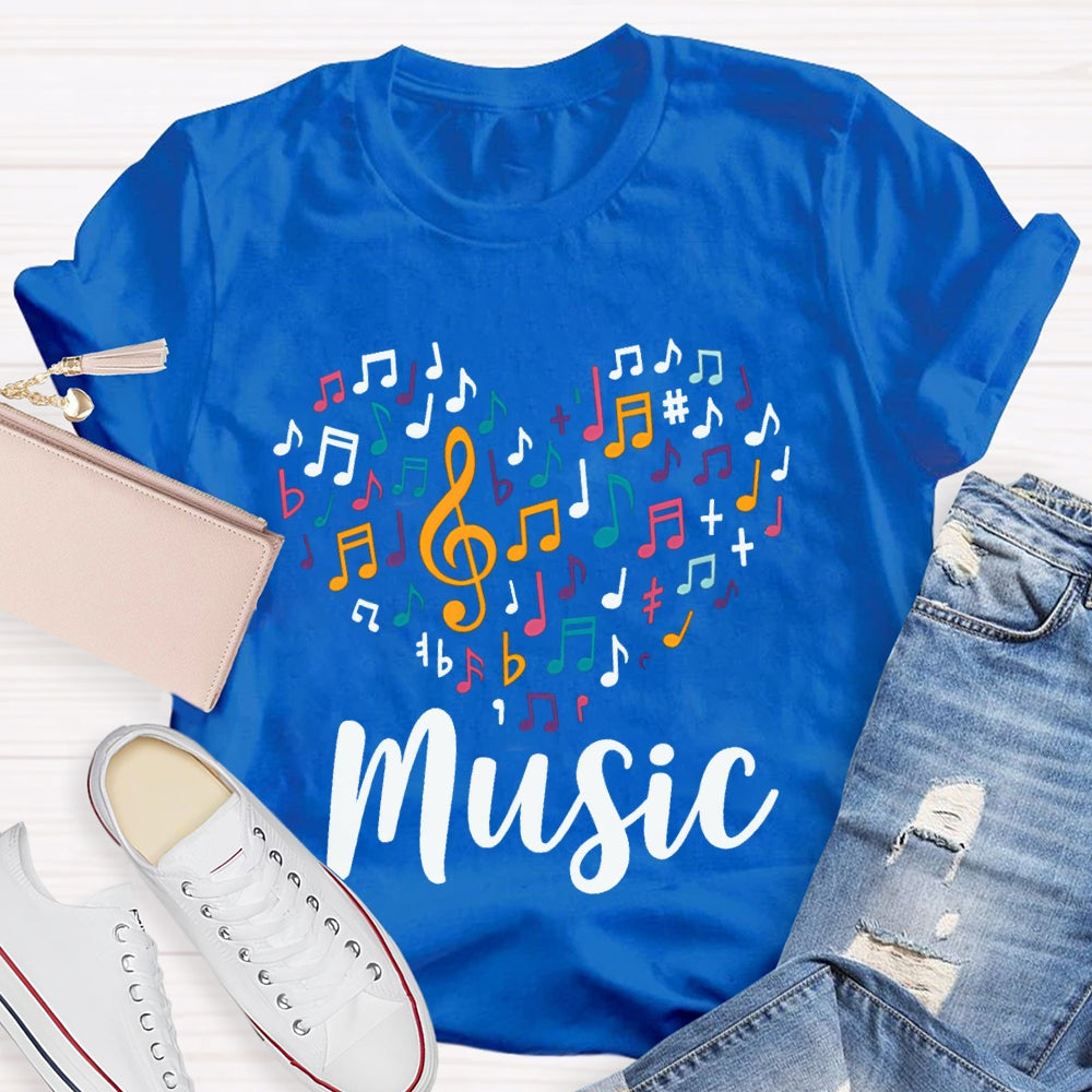 Colorful Music Symbols Music Teacher T-shirt