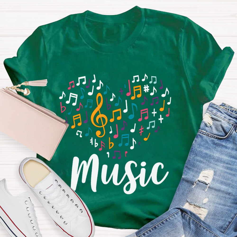 Colorful Music Symbols Music Teacher T-shirt