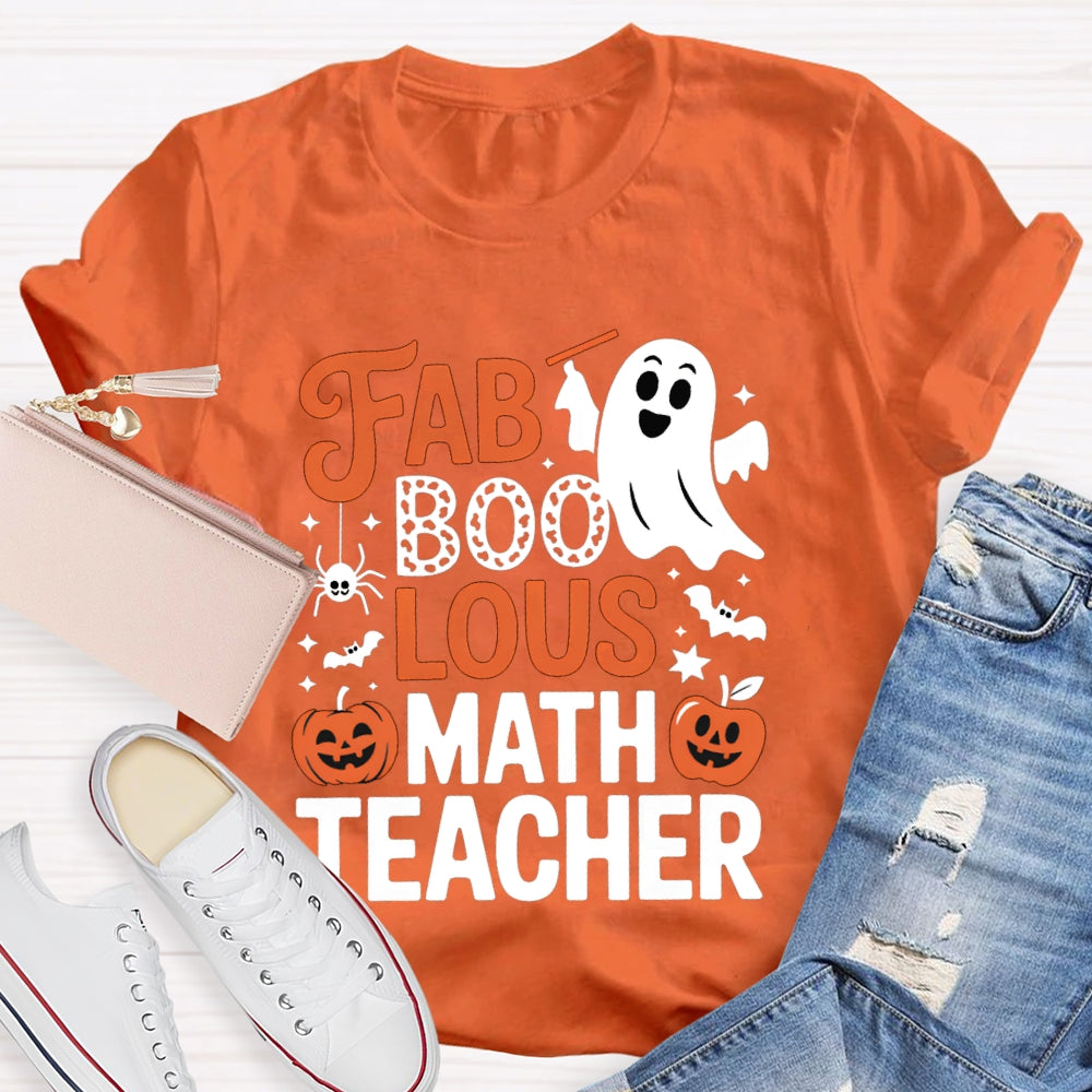 Fab Boo Lous Math Teacher Halloween T-shirt