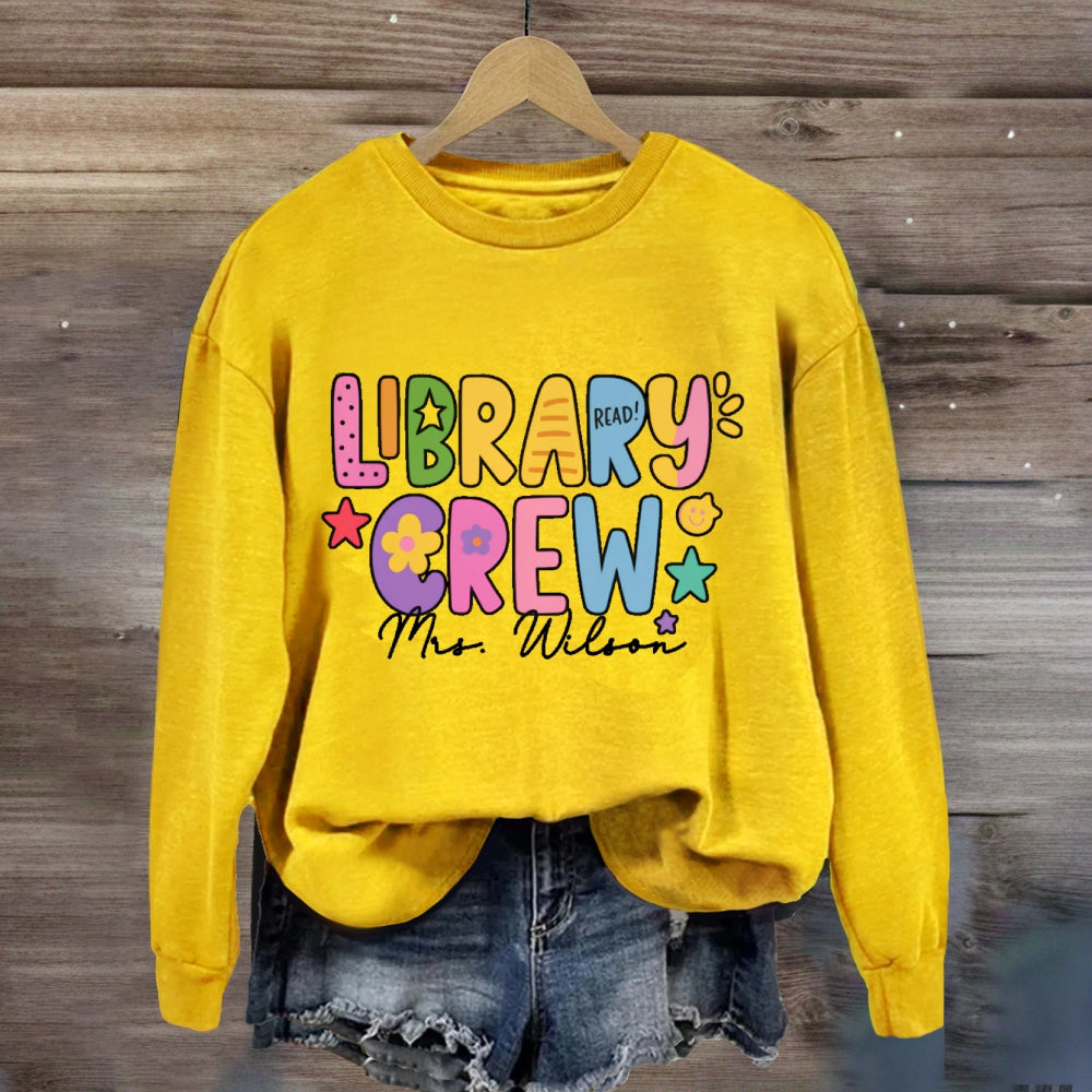 Personalized Name Library Crew sweatshirt