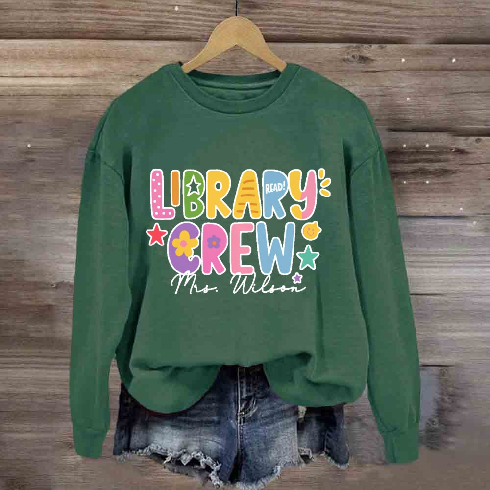 Personalized Name Library Crew sweatshirt