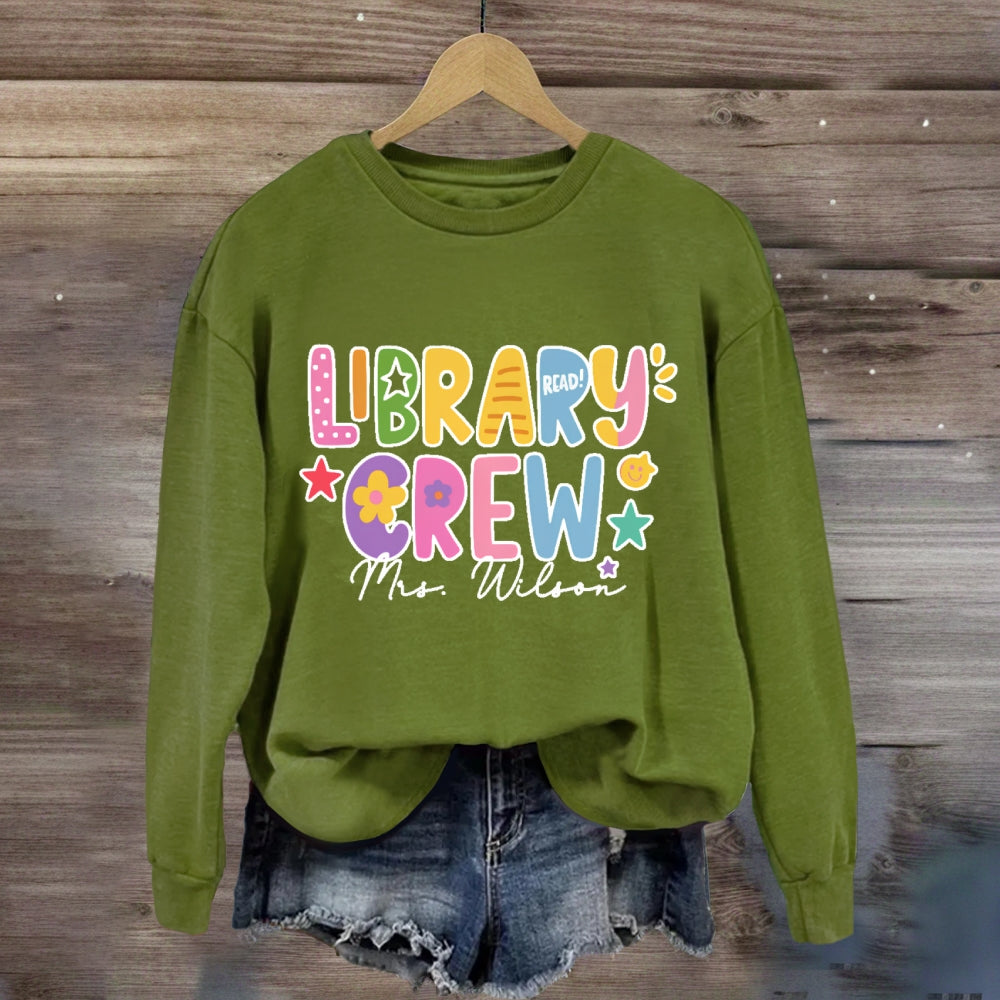 Personalized Name Library Crew sweatshirt
