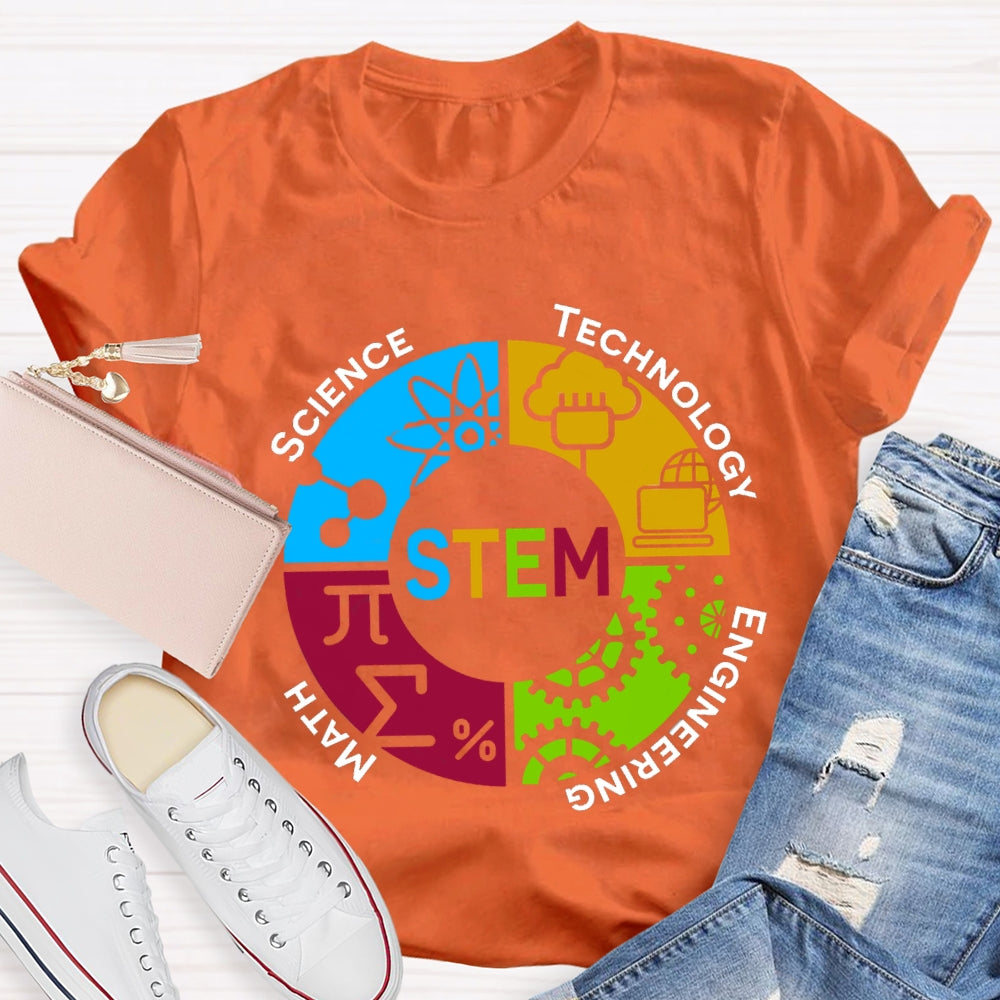 STEM Teacher Color Subject Components T-Shirt