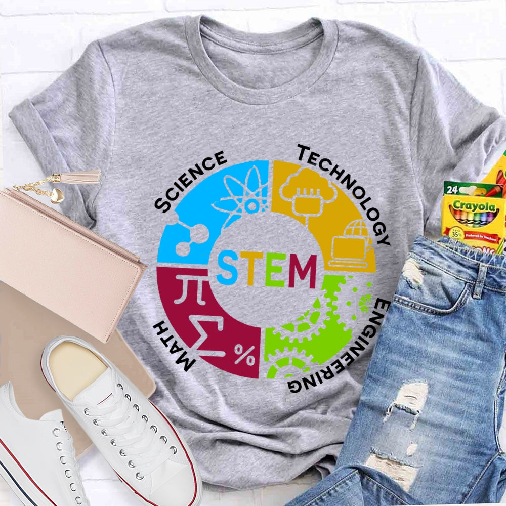 STEM Teacher Color Subject Components T-Shirt