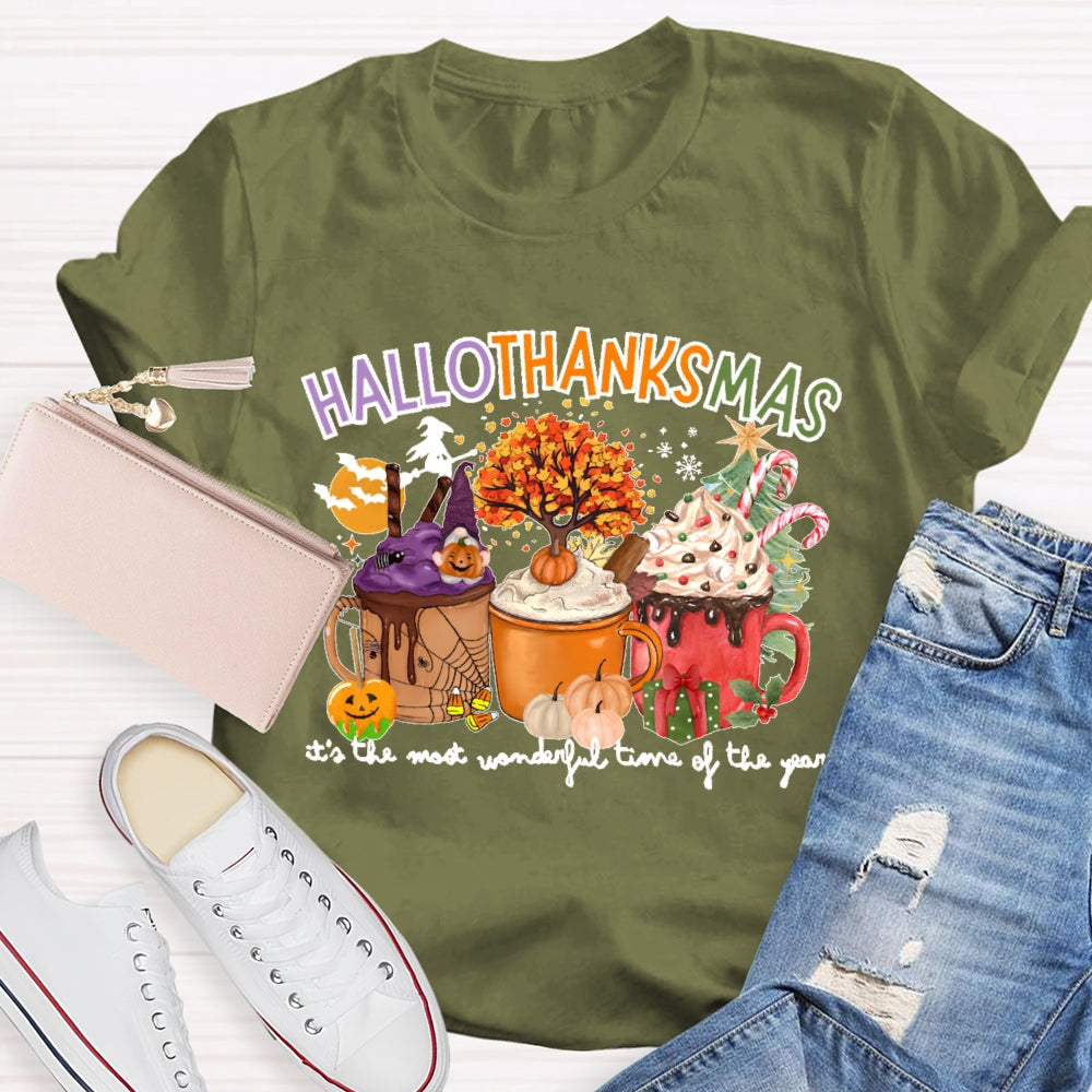 Hallothanksmas It's The Most Wonderful Time Of The Year T-shirt
