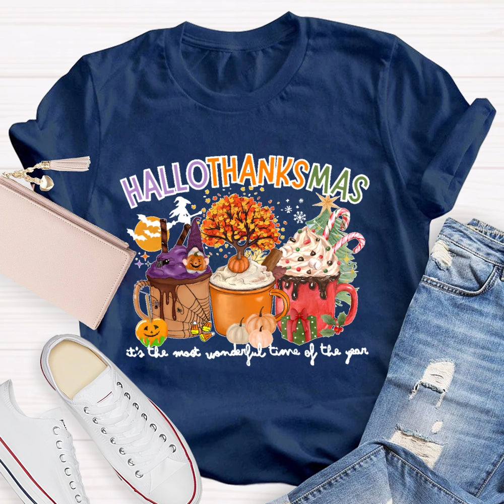 Hallothanksmas It's The Most Wonderful Time Of The Year T-shirt