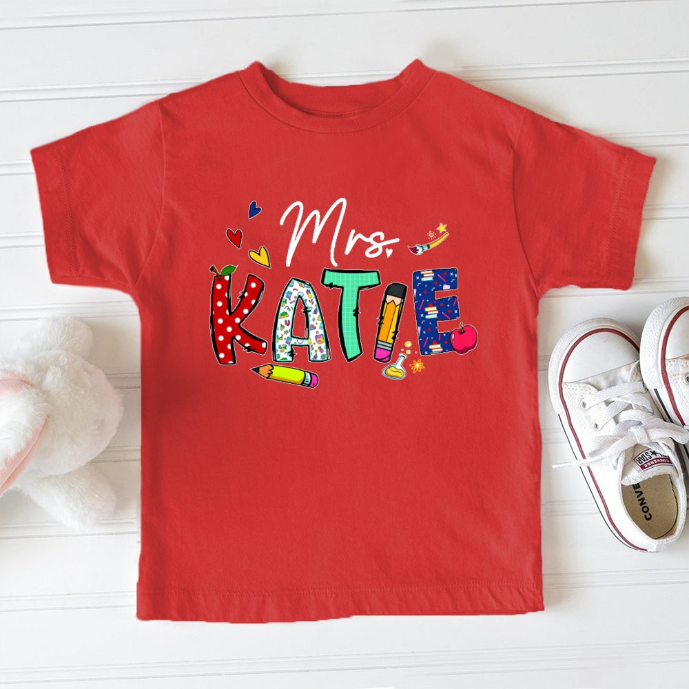 Personalized name Cute Polka Dot Stationery Backpack Toddler T-shirts