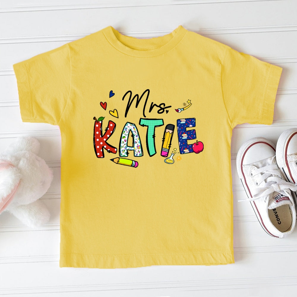 Personalized name Cute Polka Dot Stationery Backpack Toddler T-shirts