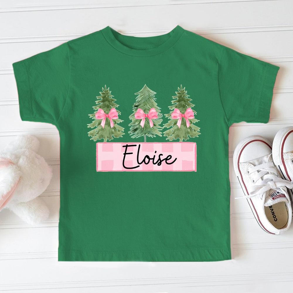 Personalized Name Christmas Tree Toddler T-shirts