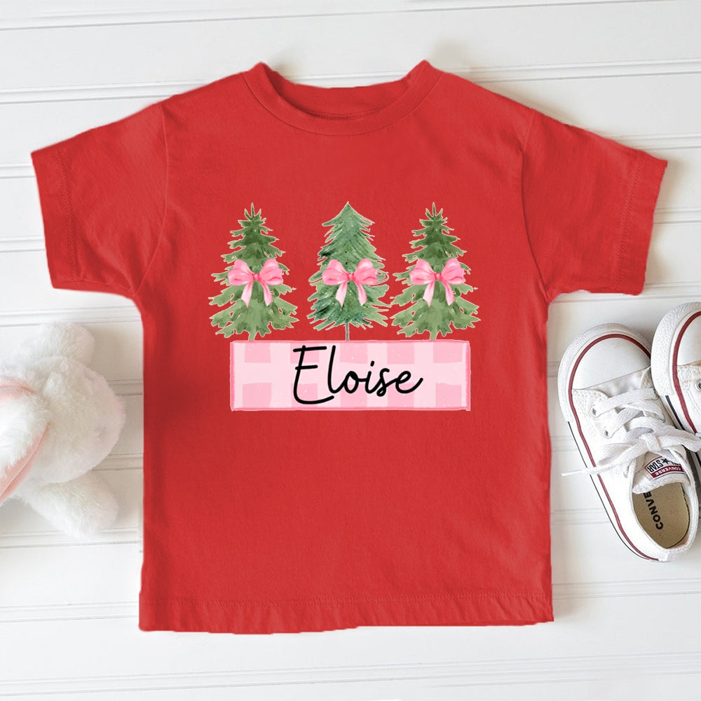 Personalized Name Christmas Tree Toddler T-shirts