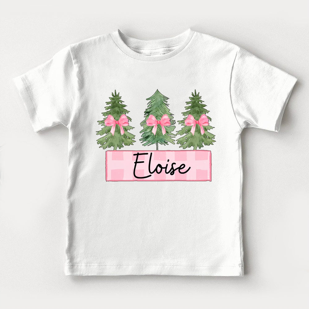 Personalized Name Christmas Tree Toddler T-shirts