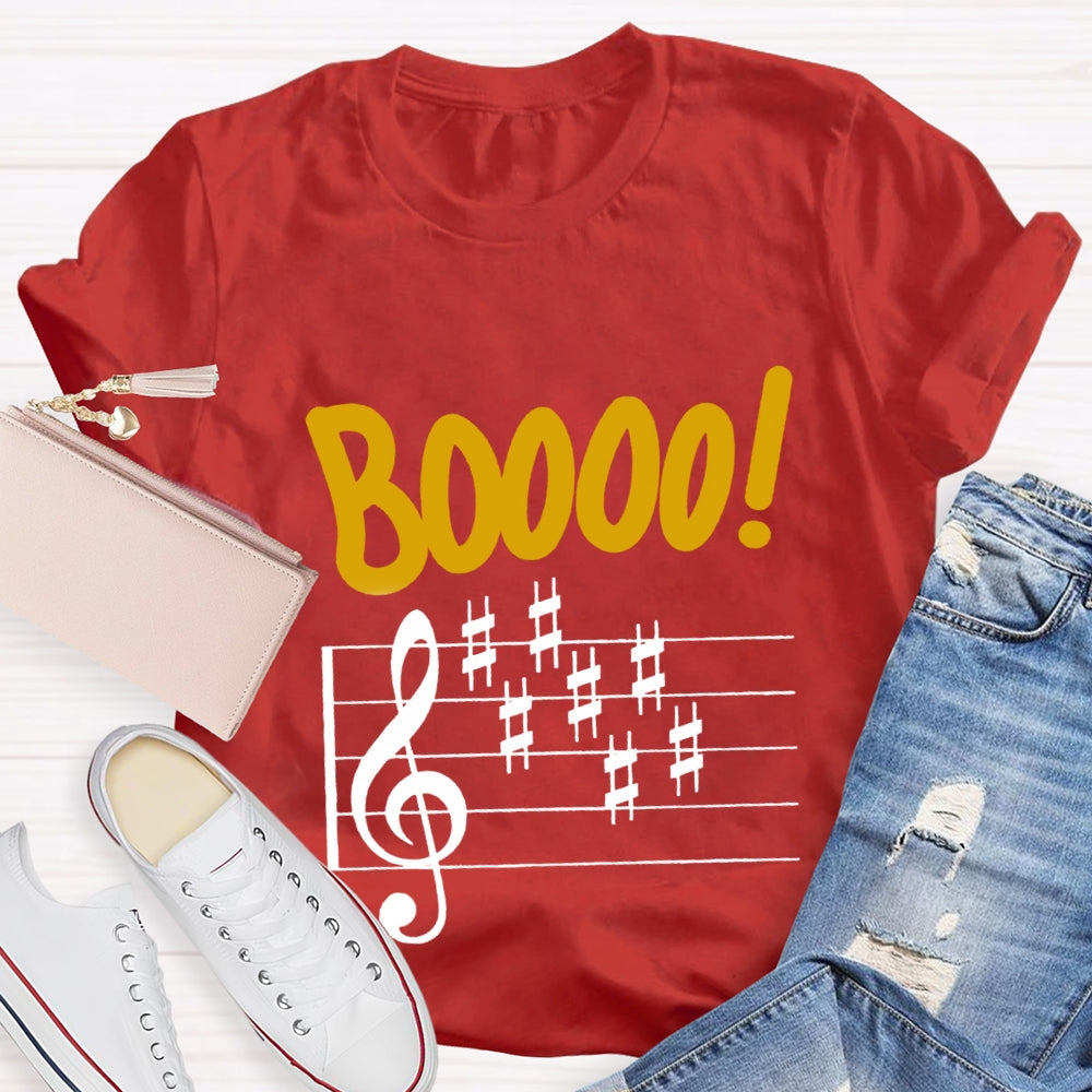 Boo Music Score Teacher T-Shirt