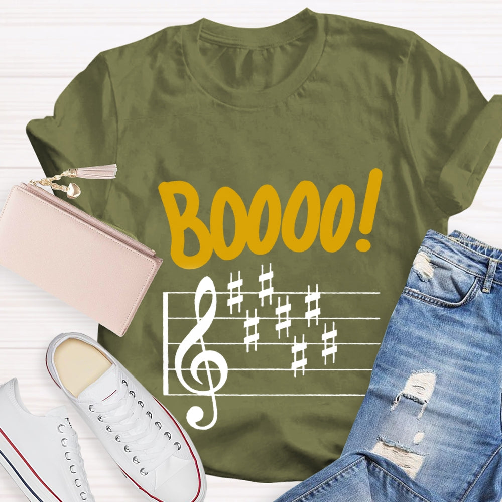 Boo Music Score Teacher T-Shirt