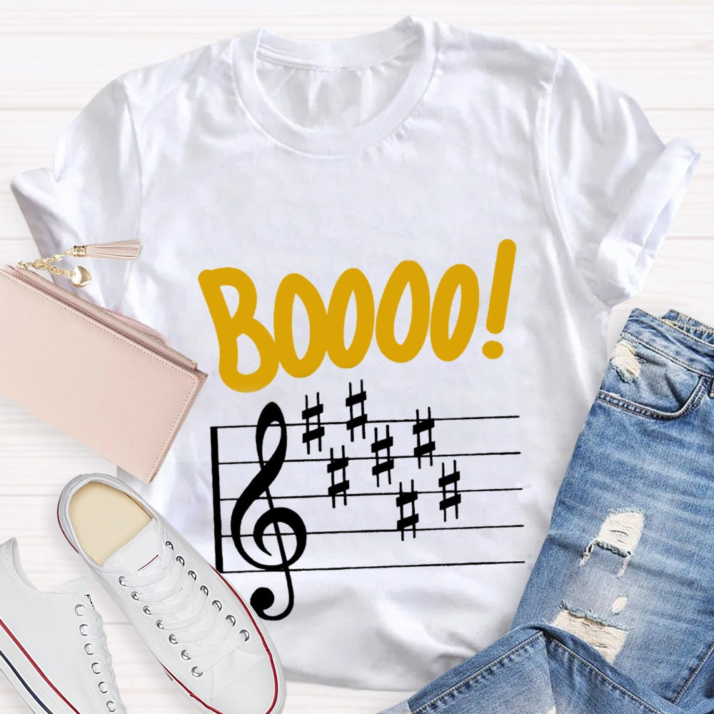 Boo Music Score Teacher T-Shirt