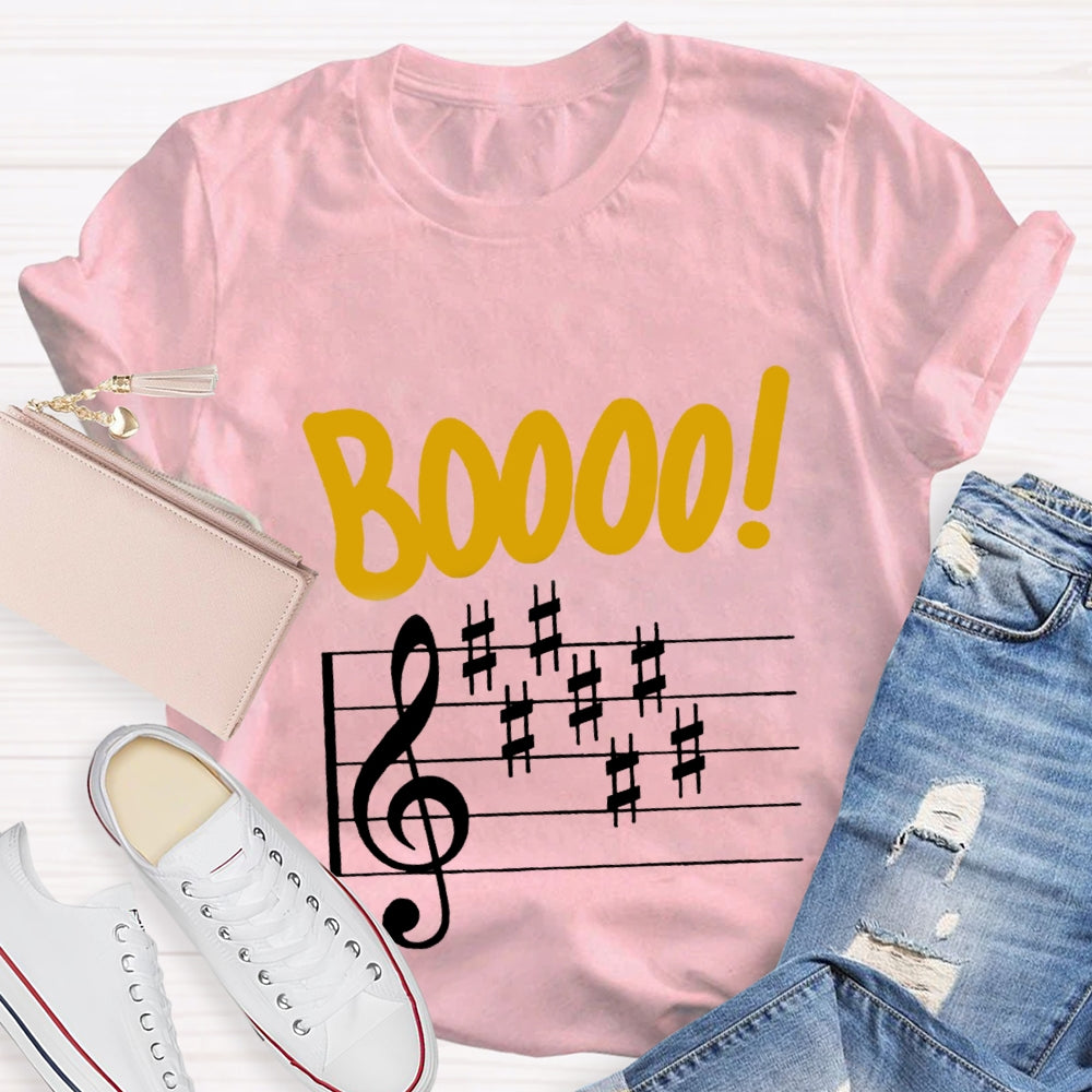 Boo Music Score Teacher T-Shirt