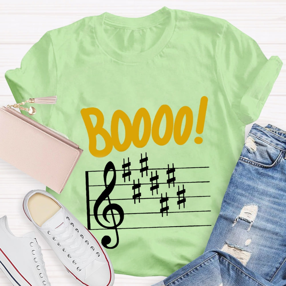 Boo Music Score Teacher T-Shirt