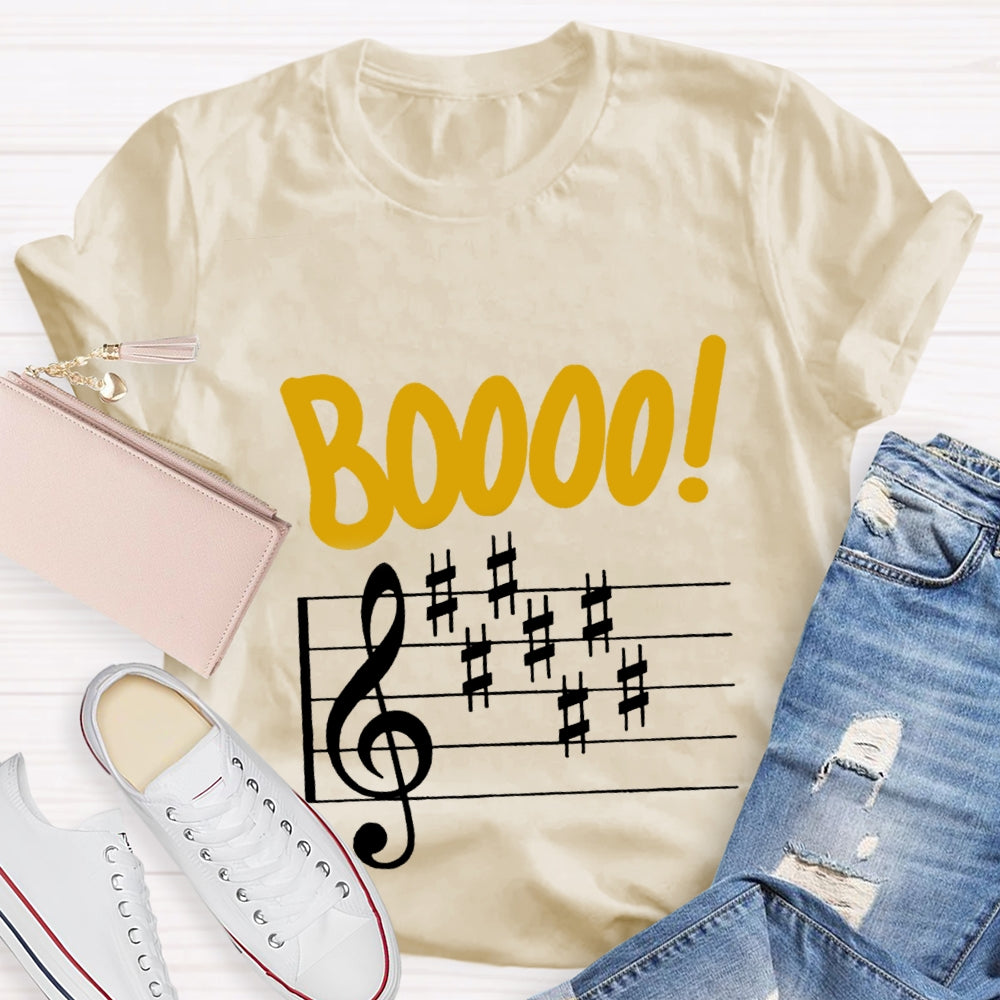 Boo Music Score Teacher T-Shirt