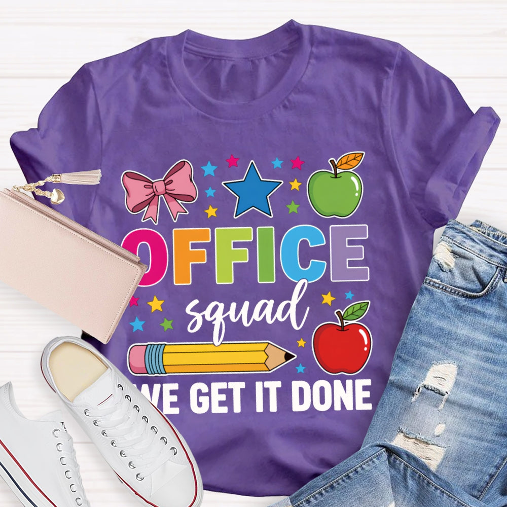 Office Squad We Get It Done Apple And Bow T-shirt