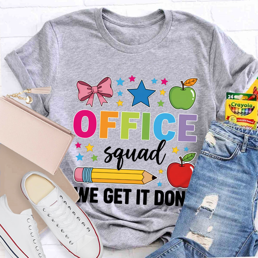Office Squad We Get It Done Apple And Bow T-shirt