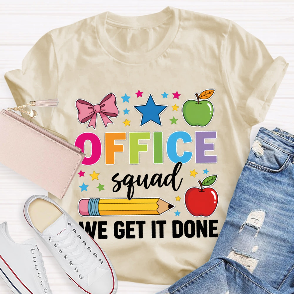 Office Squad We Get It Done Apple And Bow T-shirt