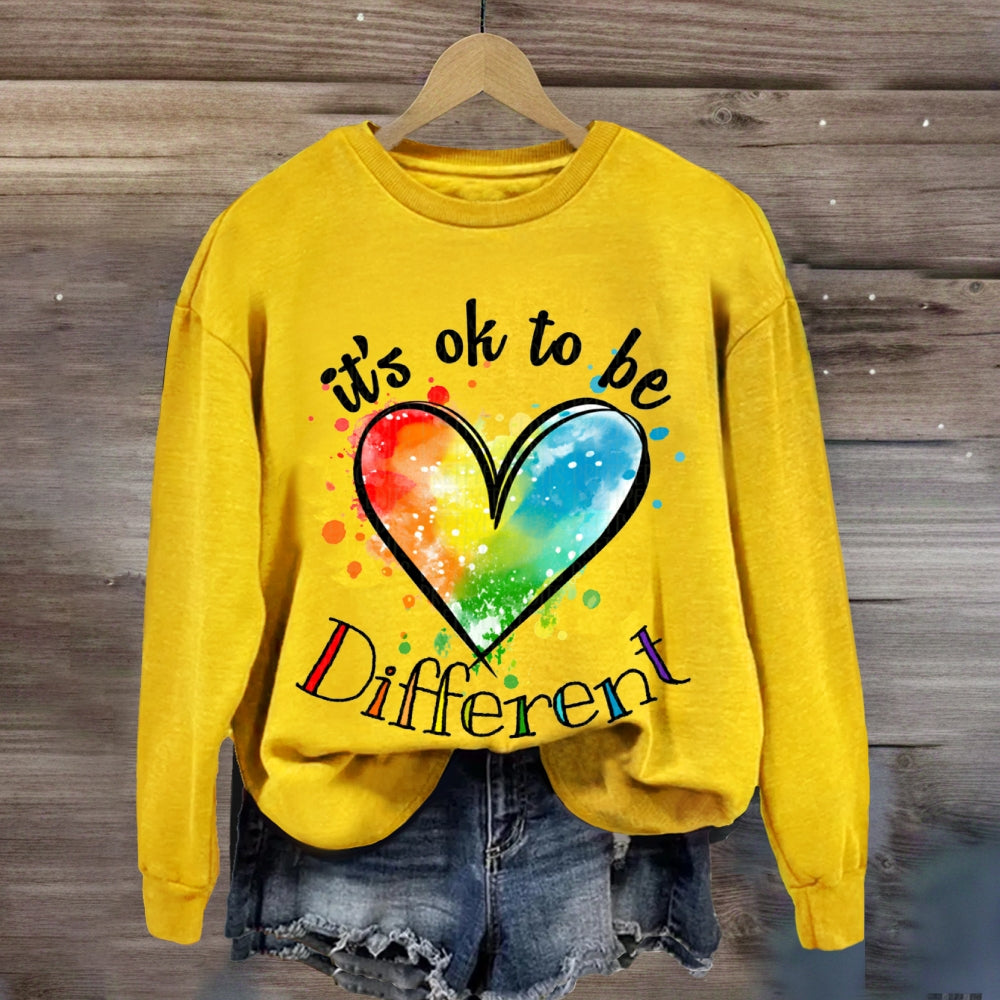 It'S Ok Be Different Colorful Tie-Dye Hearts sweatshirt