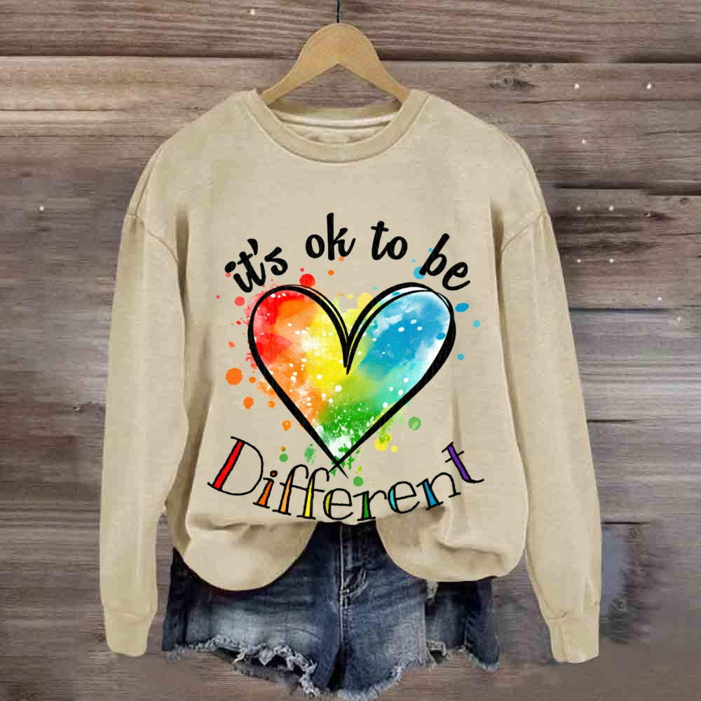 It'S Ok Be Different Colorful Tie-Dye Hearts sweatshirt
