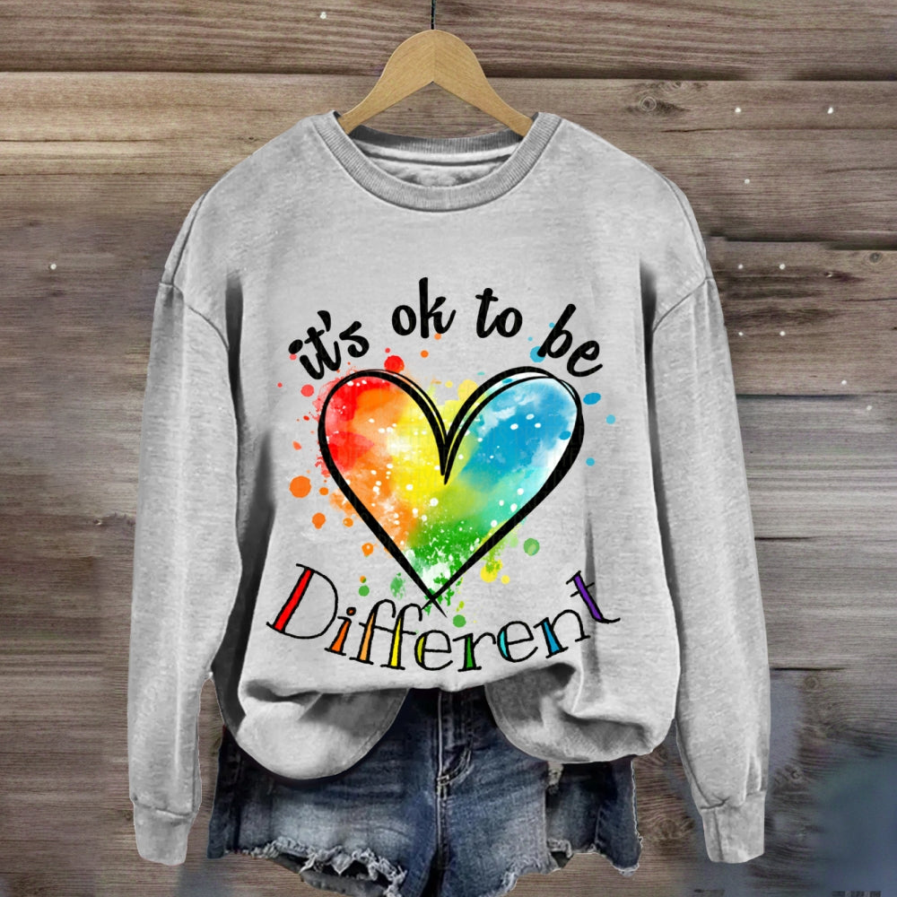 It'S Ok Be Different Colorful Tie-Dye Hearts sweatshirt