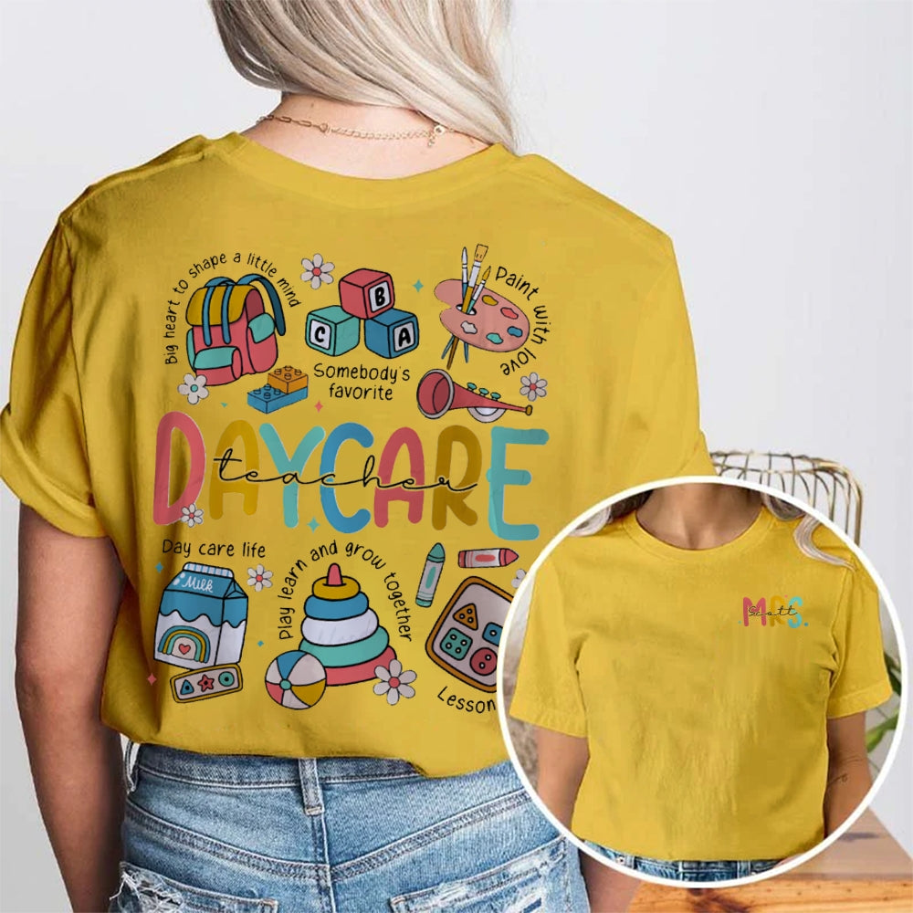 Personalized Daycare Teacher Name Double-sided printing T-Shirt