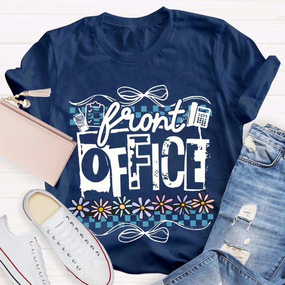 Front Office Bows And Colorful Flowers T-shirt