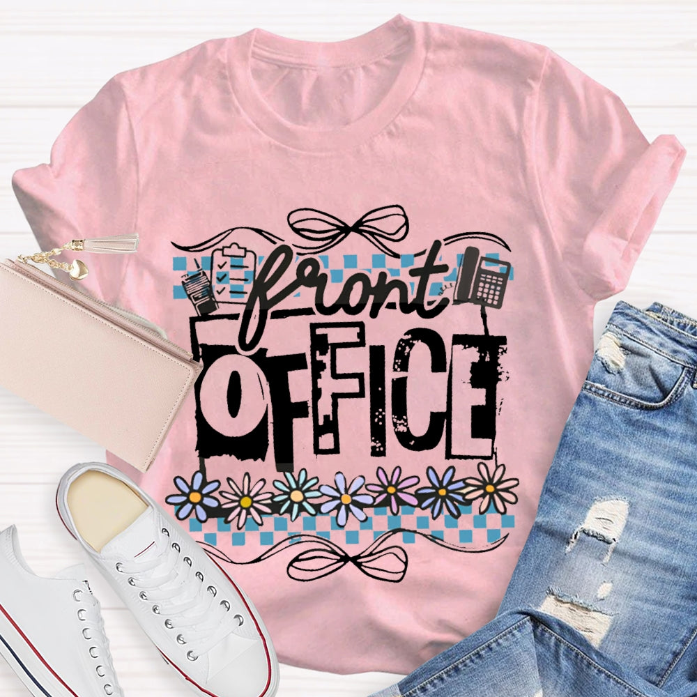 Front Office Bows And Colorful Flowers T-shirt